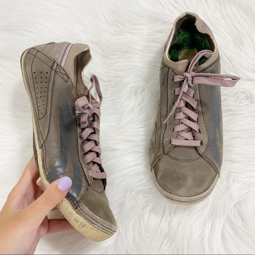 CUSHE Boutique Delux Brown Leather Sneakers SZ 9